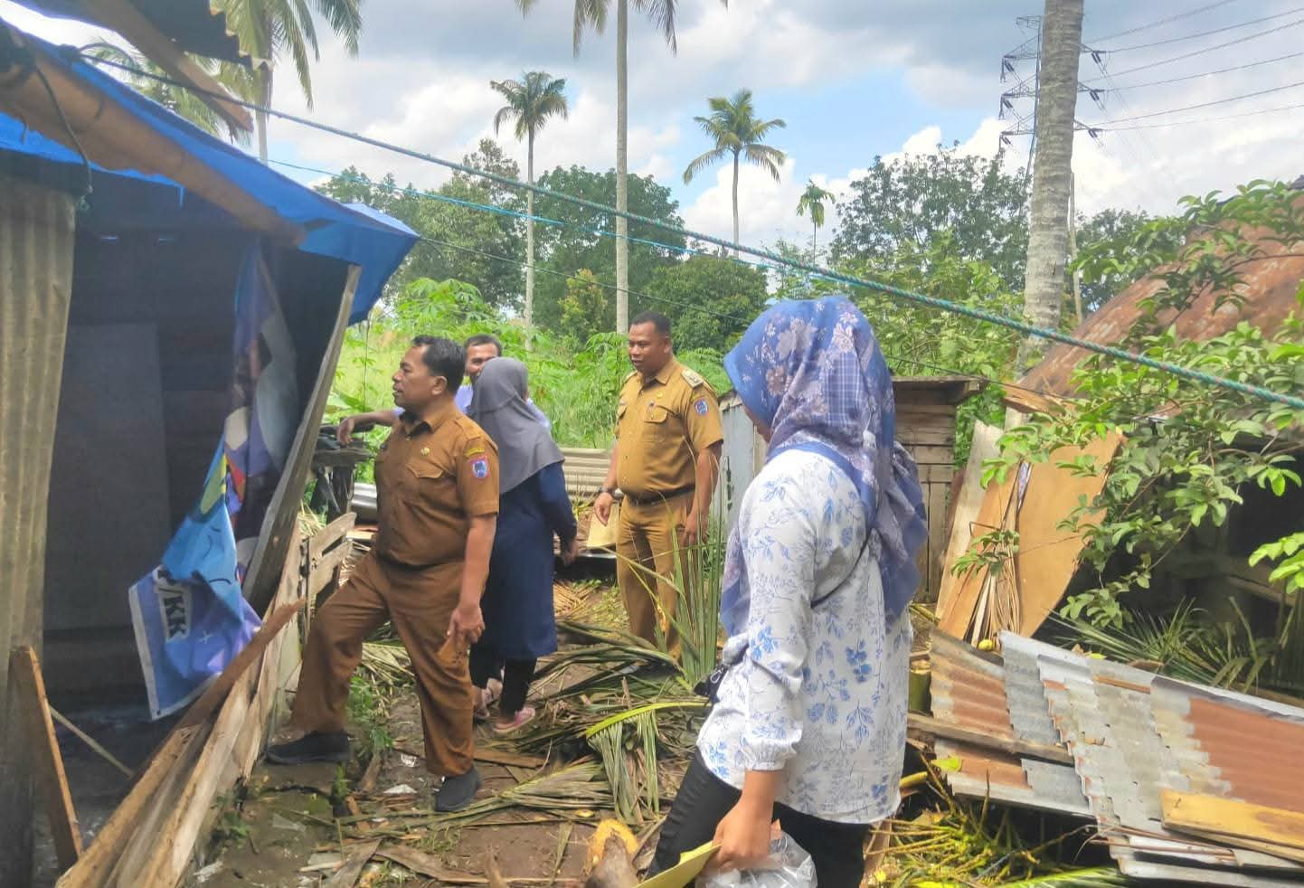 Pohon Kelapa Tumbang Timpa Rumah Warga, Dinsos Payakumbuh Gerak Cepat Salurkan Bantuan